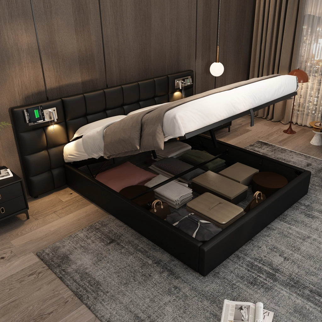 letto imbottito pu nero 180 x 200 cm