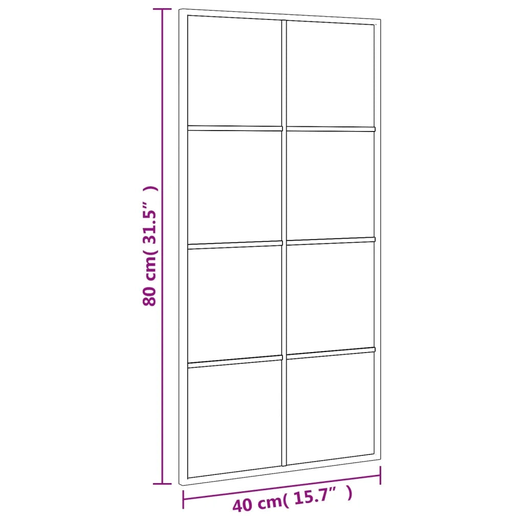 Specchio da Parete | Specchio decorativo Nero 40x80 cm Rettangolare in Ferro