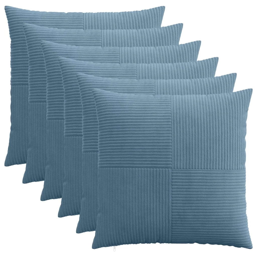 Federa 6 pcs ALMELO Blu 80 x 80 cm corduroy 915696
