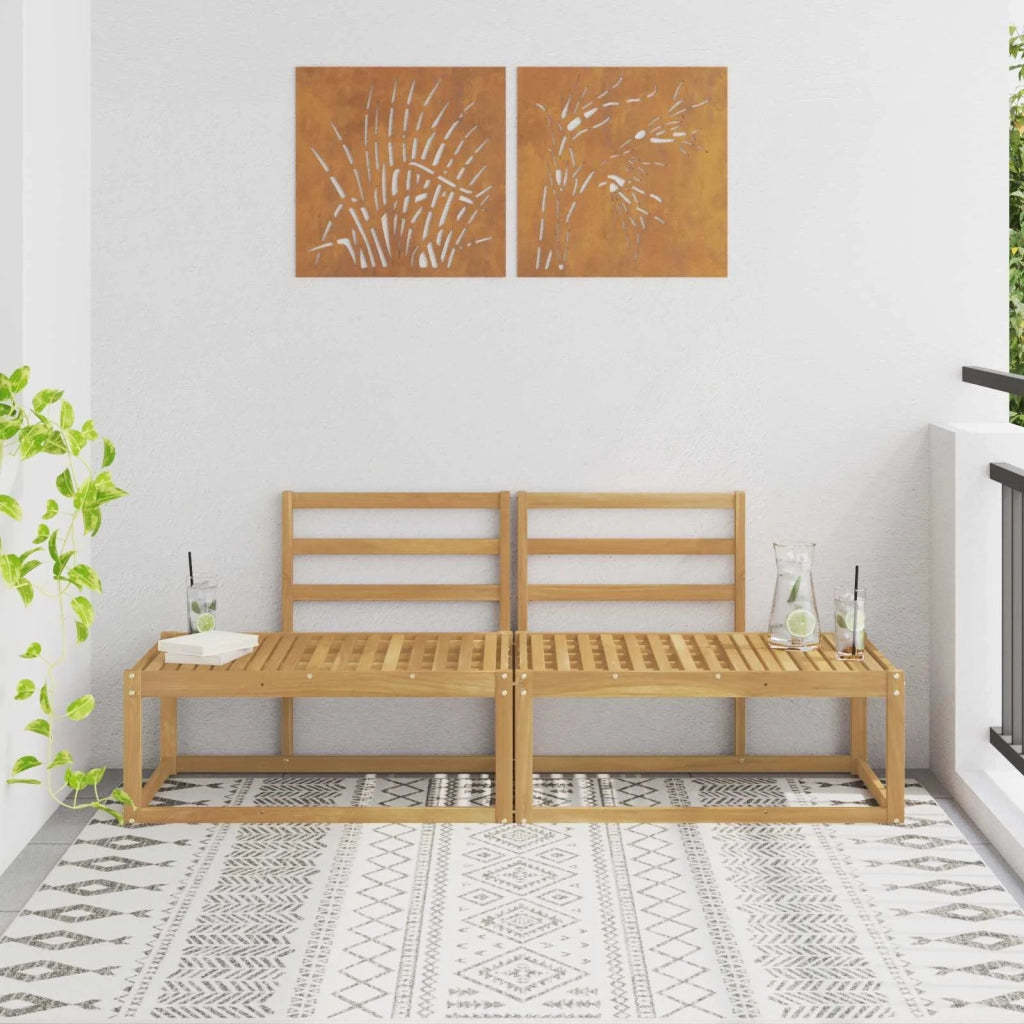 Divano da Esterno 2 Pezzo Bianco 182,5 x 63 x 73 cm 901482