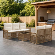 Set Divano da Giardino 6 pz Beige polyrattan 3434760