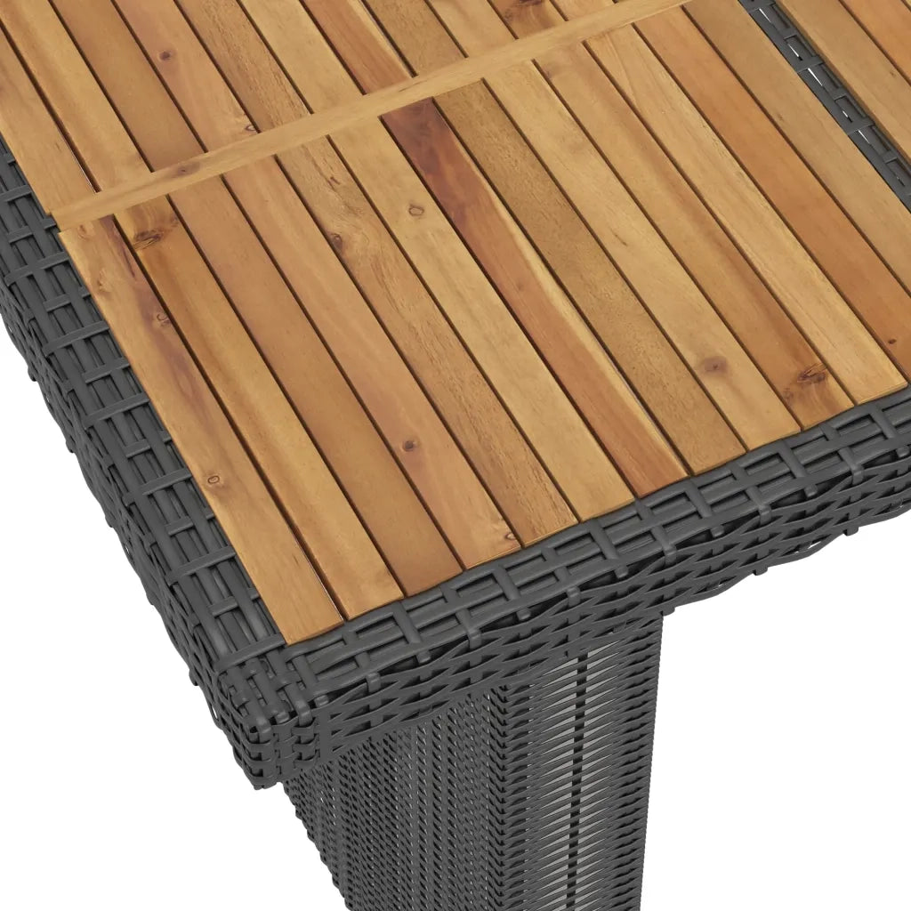 Set da Pranzo da Giardino 11 pz con Cuscini in Polyrattan Nero