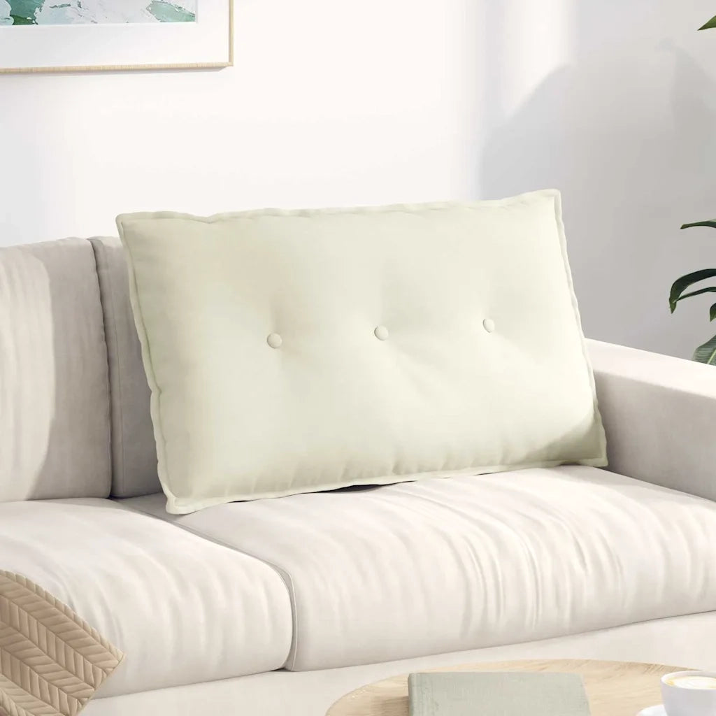 Cuscino per Schiena Crema 80 x 50 cm Tessuto in Cords 42014727
