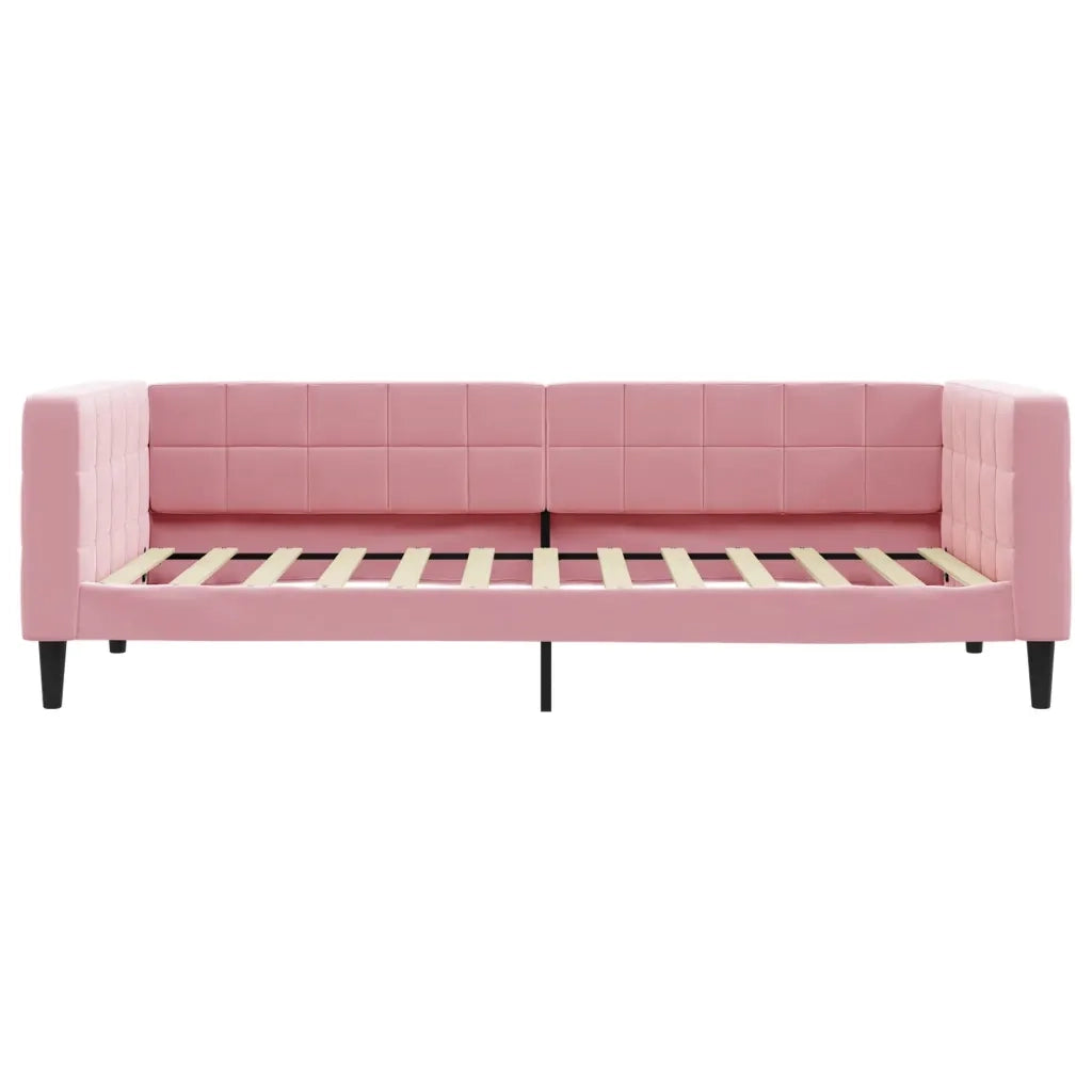 Divano Letto con Materasso Rosa 100x200 cm in Velluto 3196677