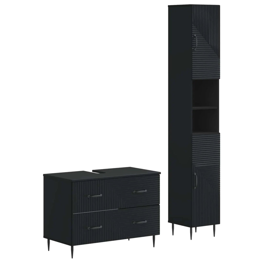 Set di Armadi da Bagno da 2 Pezzi HAARLEM Nero 3417532