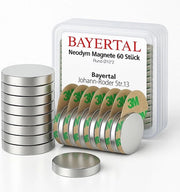 Magnetodi neodimio 10x2mm - Magnetici adesivi extra forti - 60 pezzi