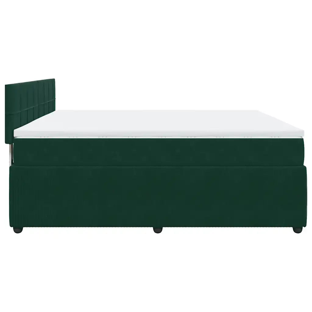 Giroletto a Molle con Materasso Verde Scuro 200x200 cm Velluto 3290133