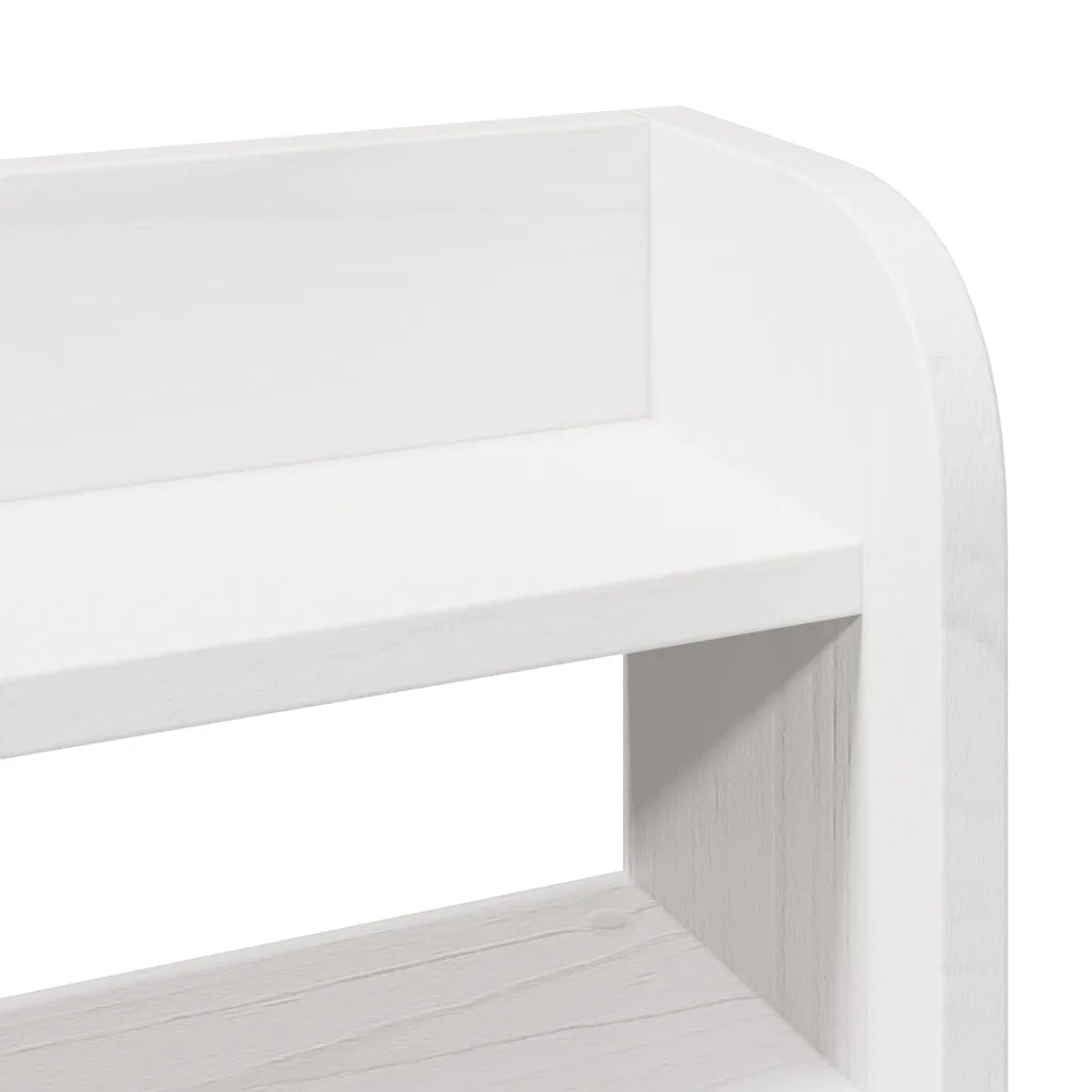 Testiera con Ripiani Bianca 160 cm in Legno Massello di Pino 850945