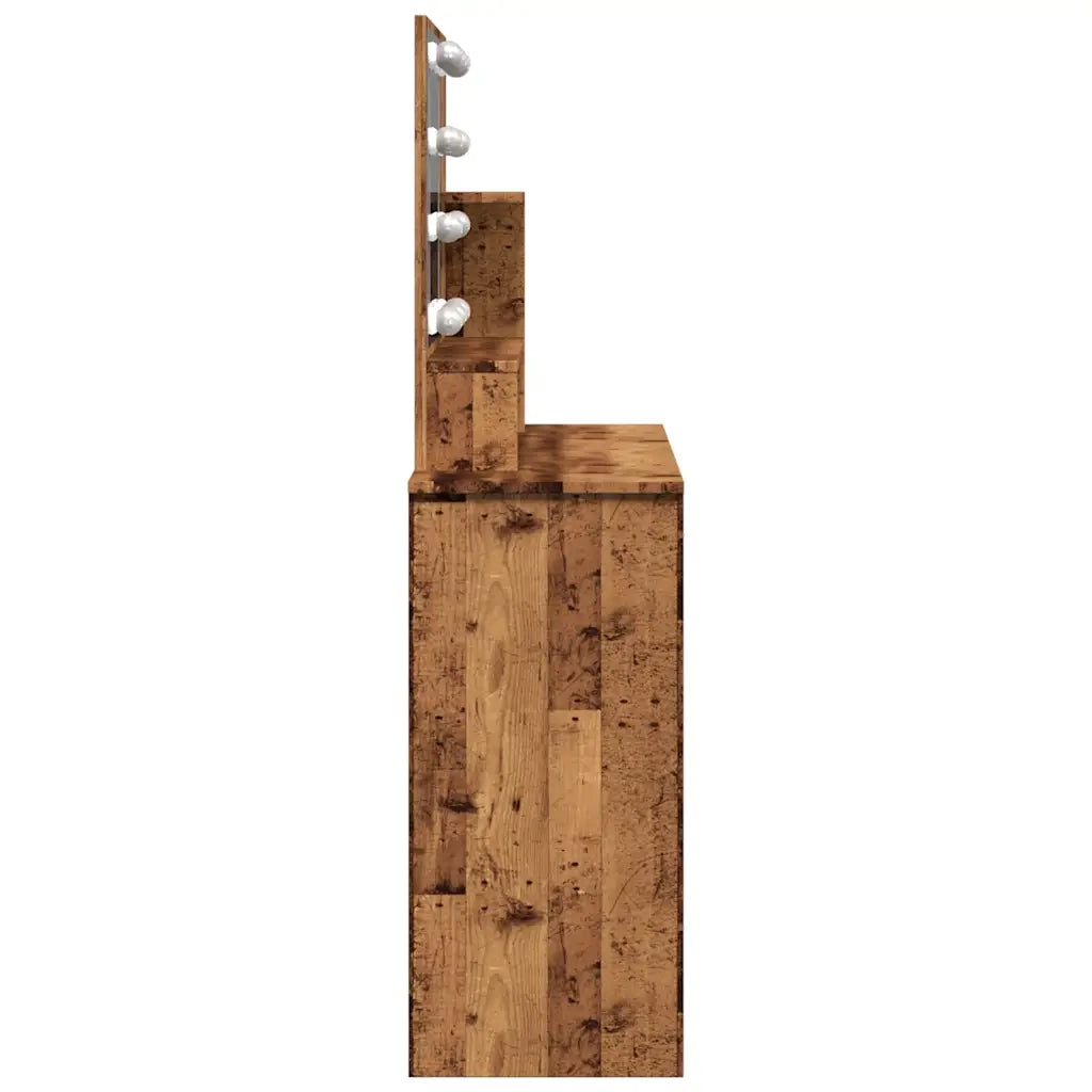 Toeletta con LED Legno Antico 86,5x35x136 cm 857023