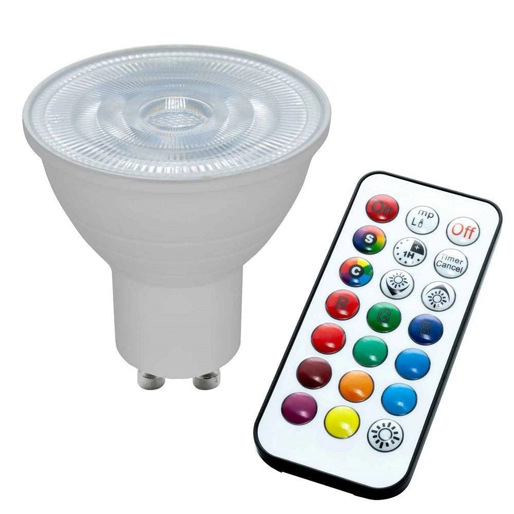Trade Shop - Faretto Led 6w Incasso 6 Cm Tondo Rgb+6000k Rgbw Gu10 Effetti Luce Colorata 230v - Nero
