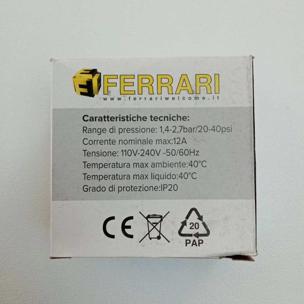 Pressostato elettrico per autoclave 1,4 - 2,7 bar