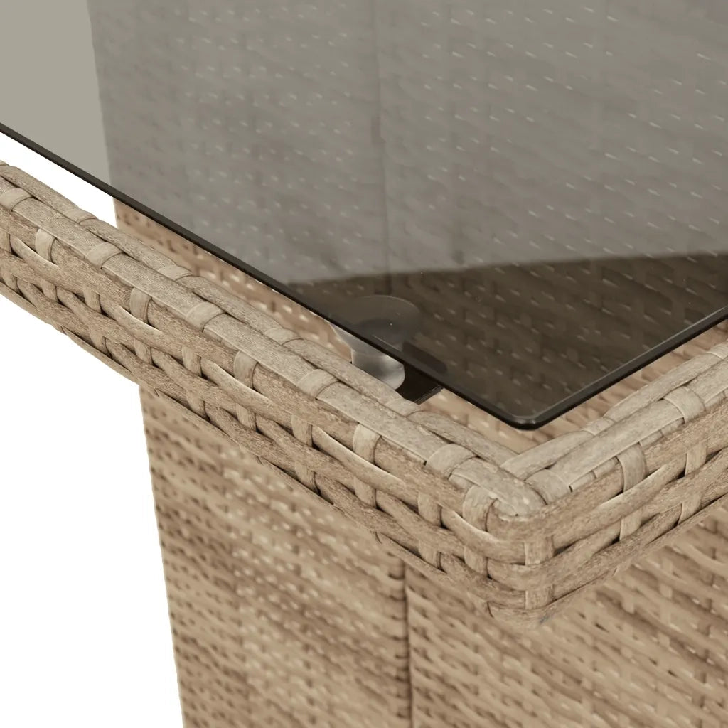 Set da Pranzo da Giardino 7 pz con Cuscini Beige in Polyrattan 3213358