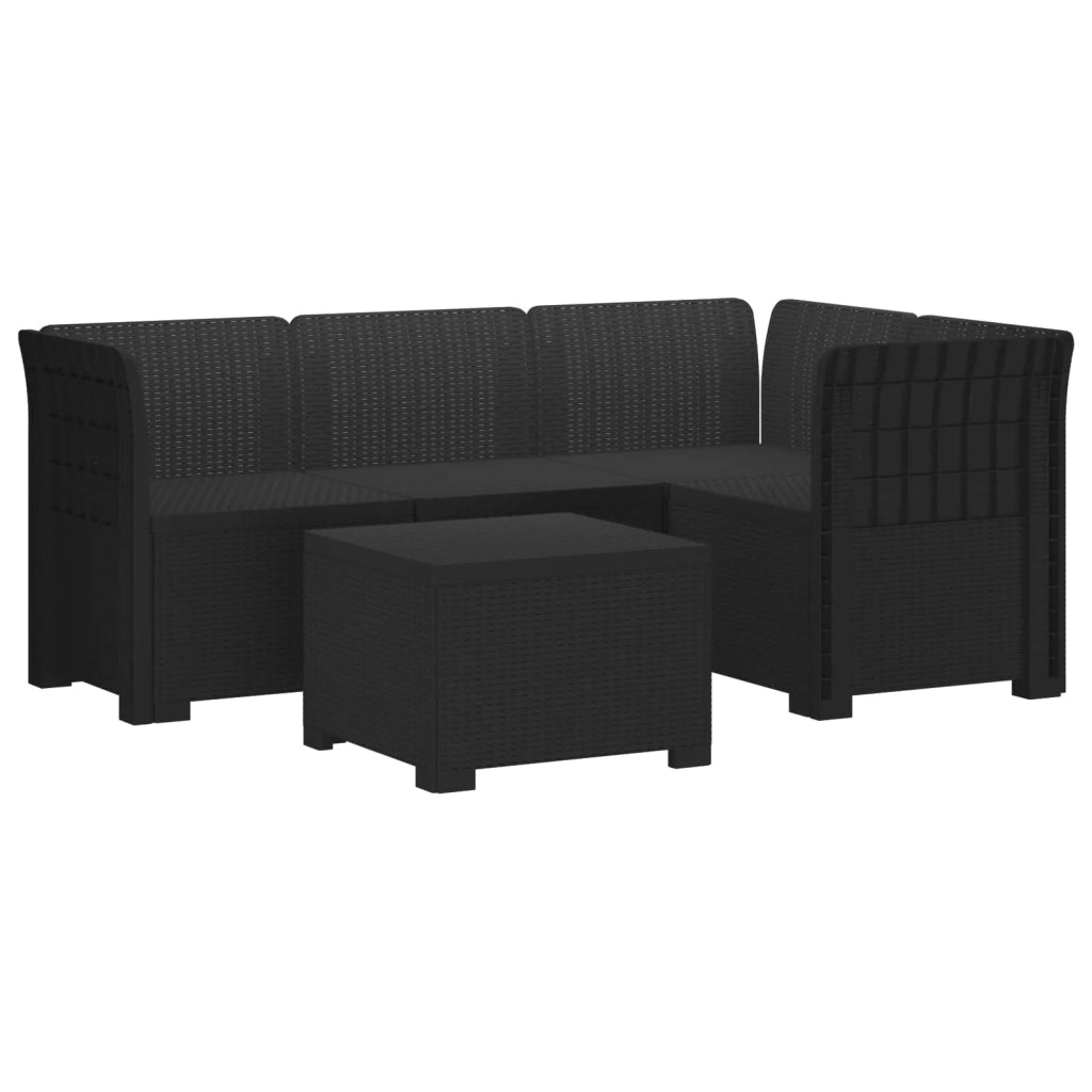 Divano da giardino 4 posti aspetto rattan PP Antracite 3443994