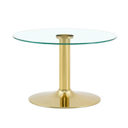TAVOLO Basso Rotondo in Vetro 70 cm Oro