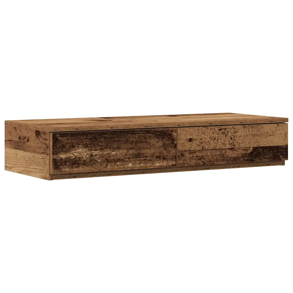 Struttura letto con contenitore-Giroletto con contenitore Legno vecchio 100 cm