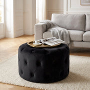 Pouf contenitore rotondo in velluto -  PASCAL