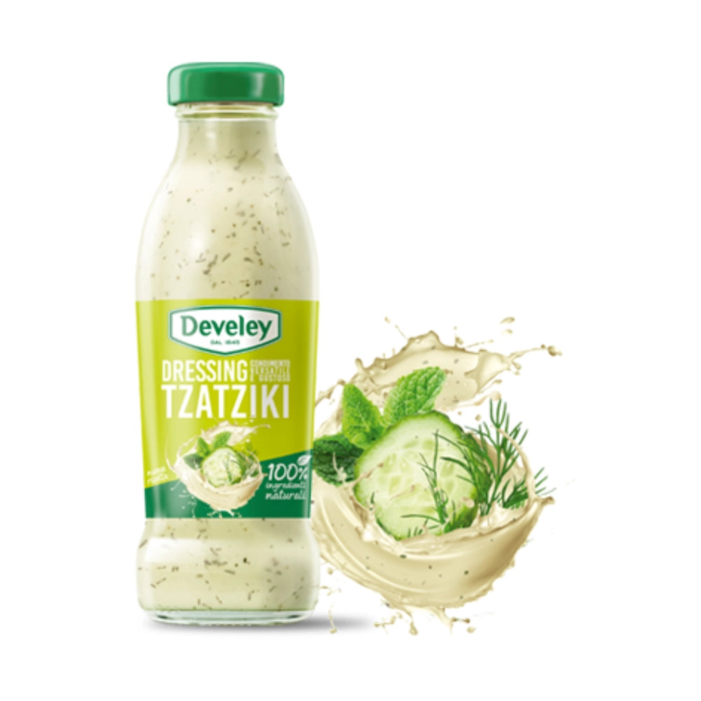 Devely dressing tzatziki in bottiglietta di vetro da 230 ml