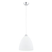 Lampada a sospensione minimal bianca/argento E27 15W LERA
