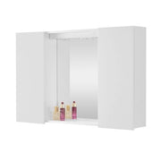Specchio contenitore 90x60 cm bianco con LED e ripiani interni