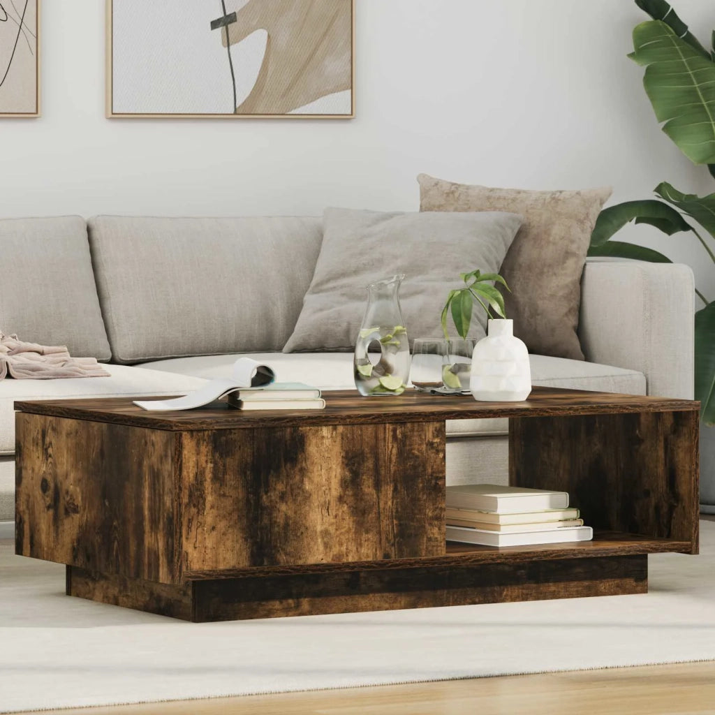 Tavolino da salotto con cassetto Rovere fumé 95 x 55 x 31 cm 8000184