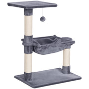 Arbre ¨¤ chat con 3 griffoirs, plateforme, hamac e boule ¨C Minimal ¨C grigio, 50x36x70 cm
