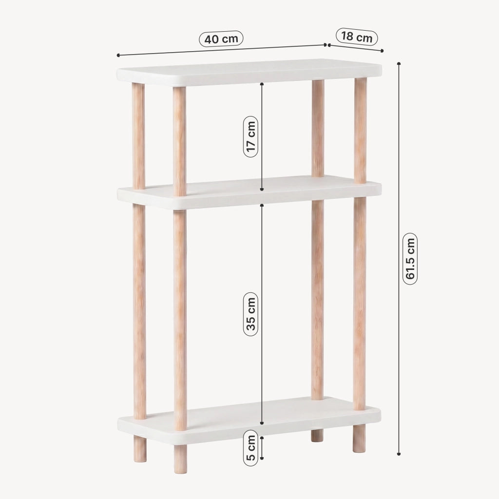 Scaffale da Terra Multiuso Nampernu a 3 Piani 62 x 40 x 18 cm - Bianco [en.casa]