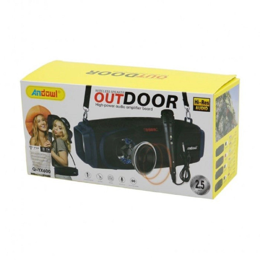 Trade Shop - Cassa Wireless Bluetooth Portatile Sistema Karaoke Con Microfono Cablato Q-yx600 -