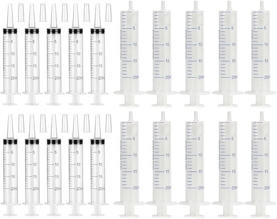 Spruzzatori solidi da 20 ml senza ago - 20 pezzi di dosatori per laboratori e irrigazione orticola
