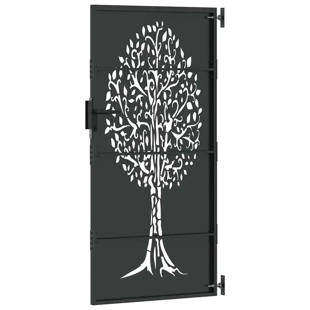 Cancello da giardino con blocco Nero 85 x 200 cm 42015863