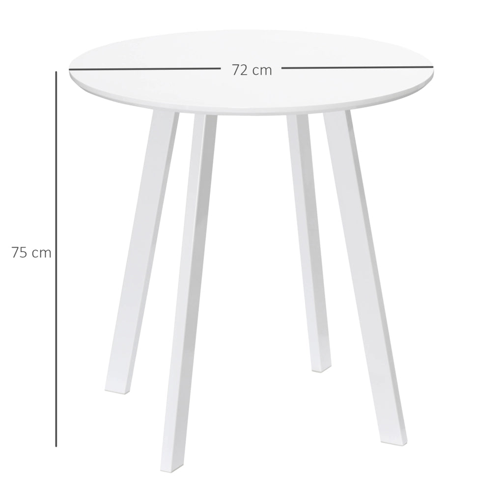 Tavolo rotondo da cucina e sala da pranzo bianco Ø72 x 75 cm