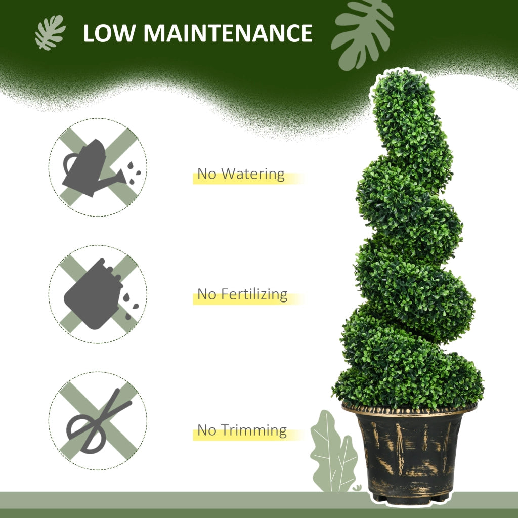 Set Piante Artificiali Buxus Spiraliforme ¨C Minimal ¨C Verde 90 cm