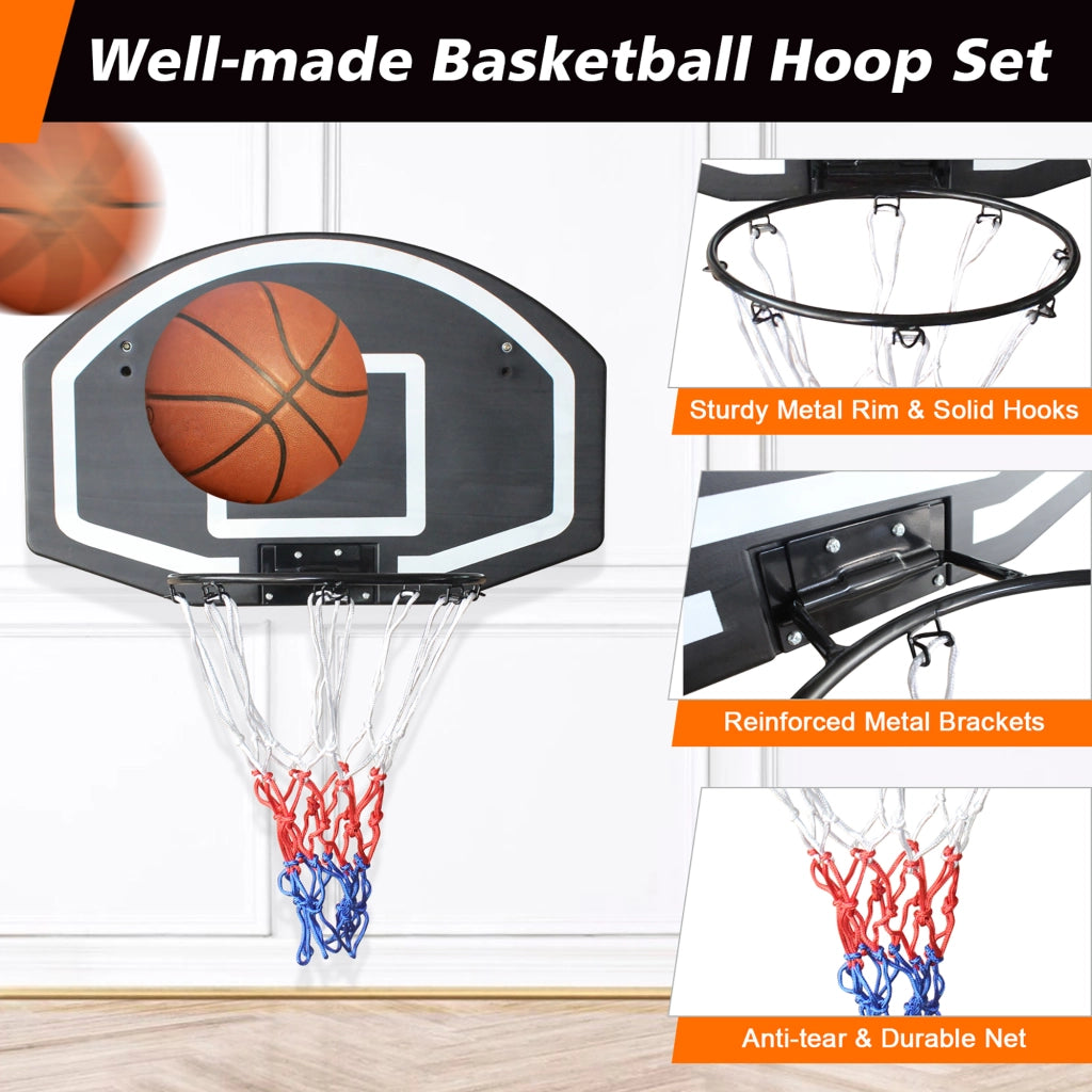 CANESTRO DA BASKET DA PARETE 72,39x45,72 cm NERO