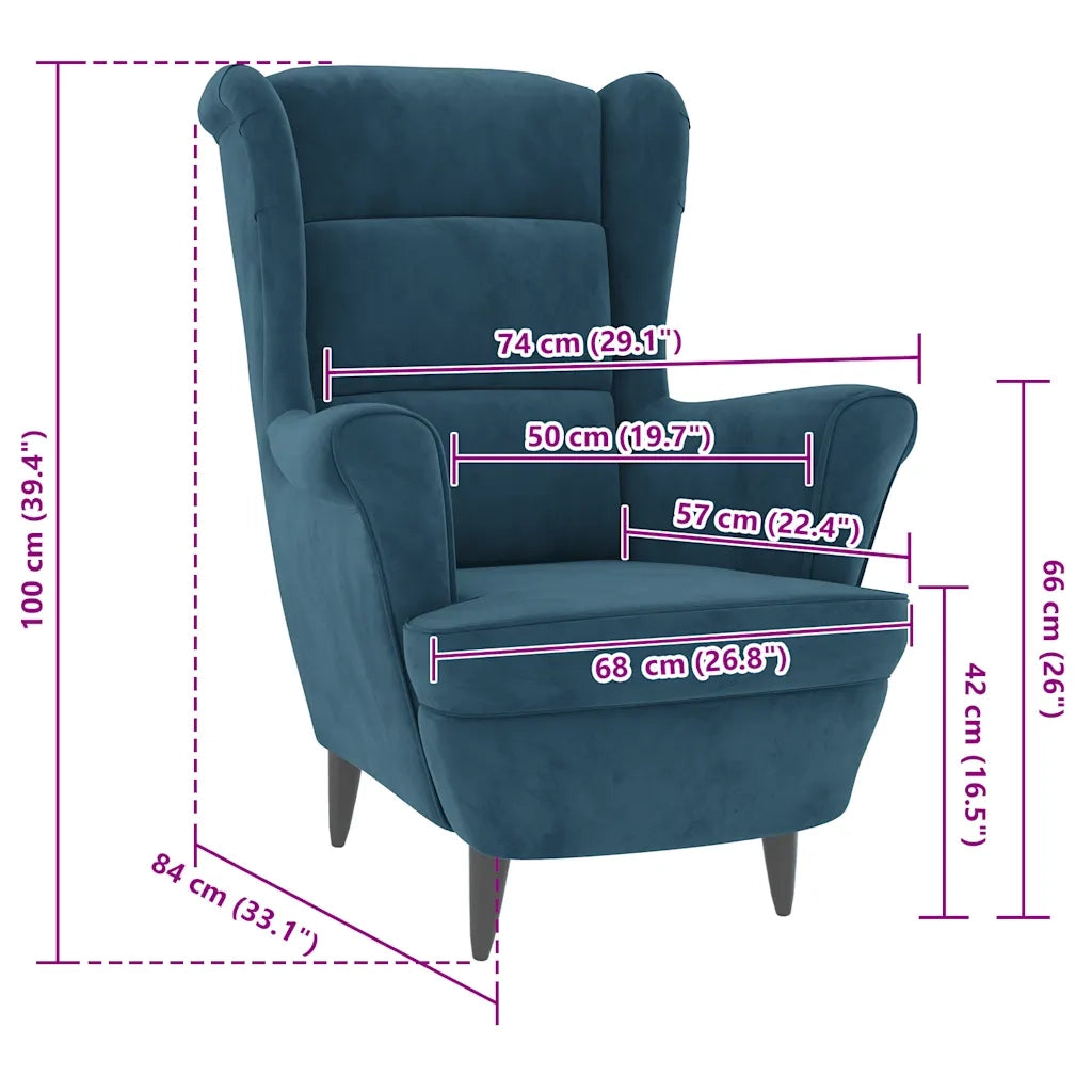 Poltrona Blu in Velluto 324058