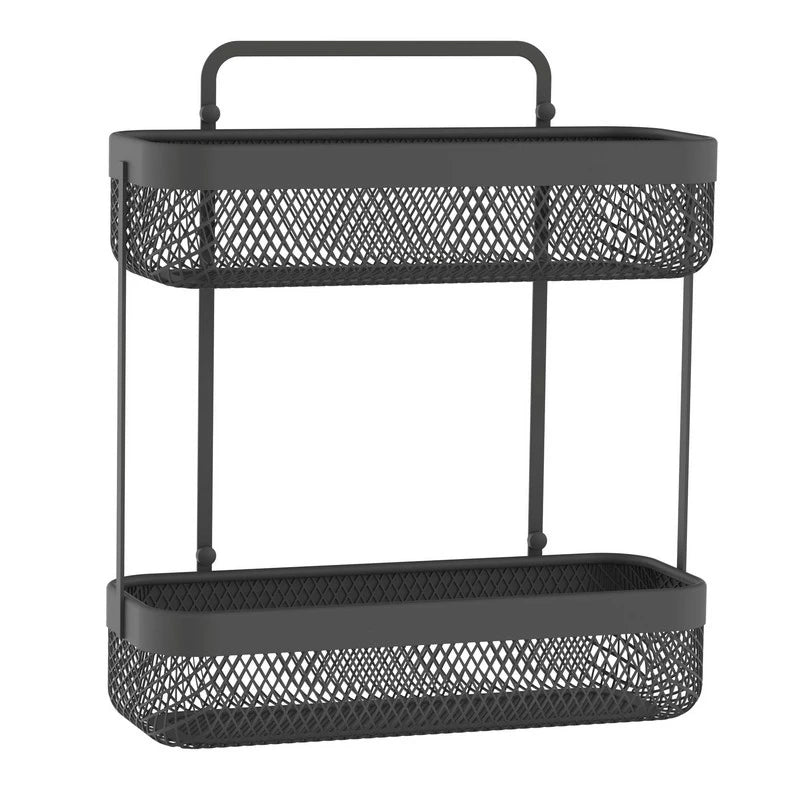 Mensola doccia frontale 2 ripiani Gun Grey