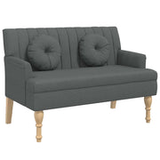 Panca con Cuscini Grigio Scuro 113x64,5x75,5 cm in Tessuto CFW2599576