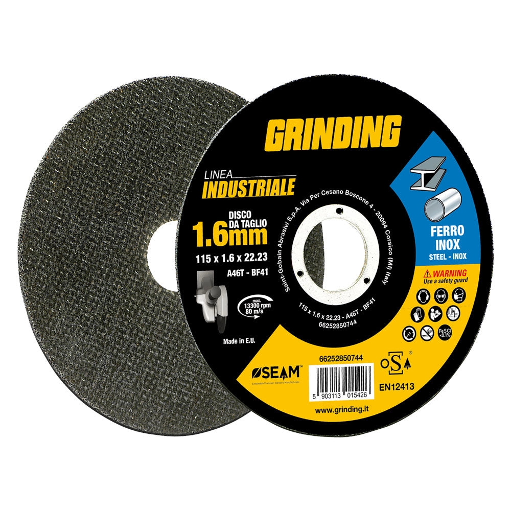 MOLA ABRASIVA PER INOX/FERRO 'GRINDING LINEA INDUSTRIALE' ø 230 x 2,0- 5 pezzi  - GRINDING