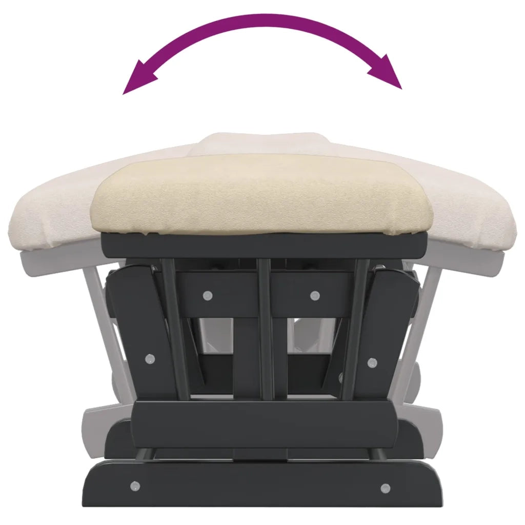 Poltrona Glider con Sgabello Bianco Crema in Tessuto 351668