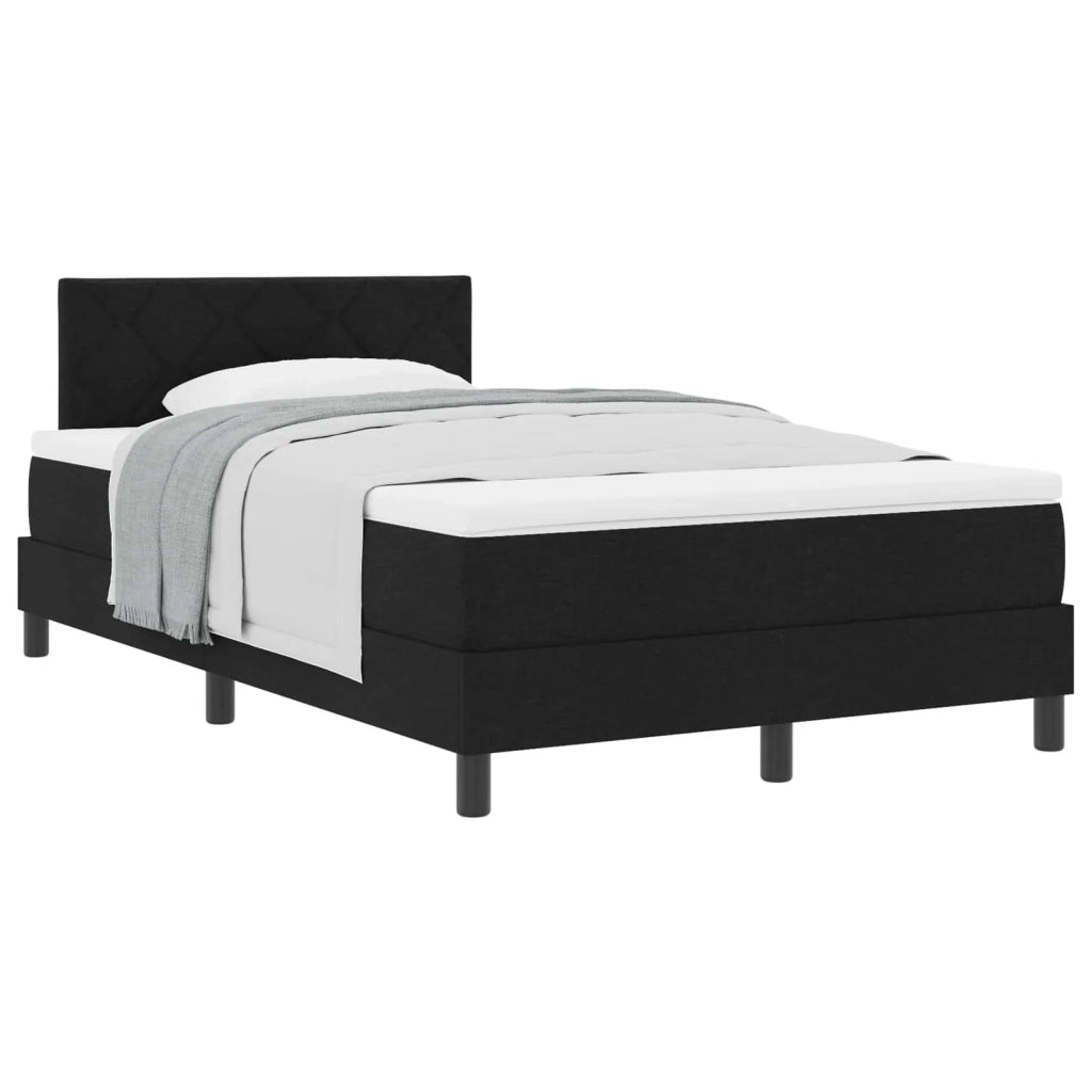 Letto a molle con testiera Nero 120 x 190 cm Tessuto 3338750