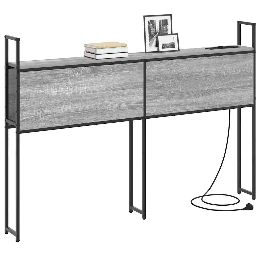Testiera con Stazione di Carica e Storage Grigio sonoma 859803