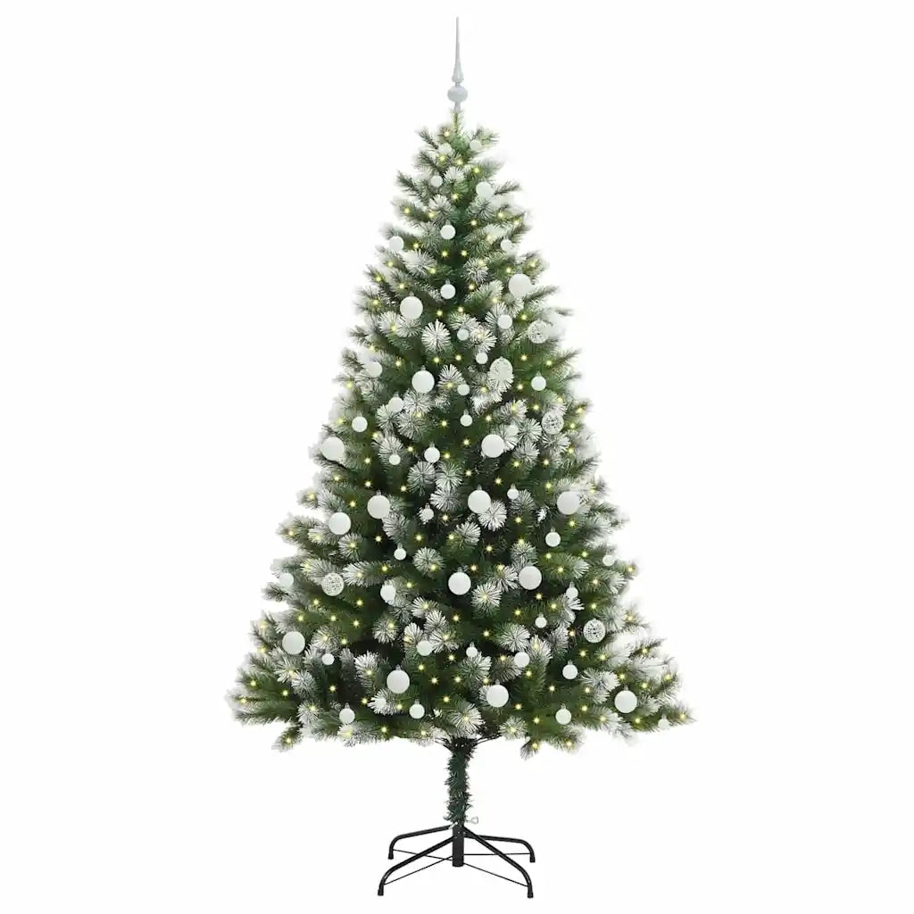 Albero di Natale artificiale a cerniera con neve fioccata 3395454