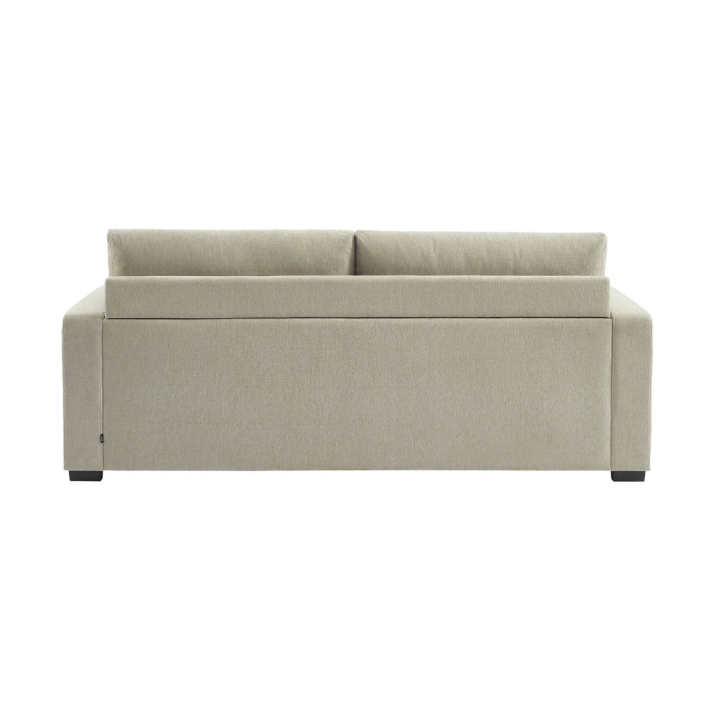 Divano letto in tessuto ciniglia, 3 posti, beige