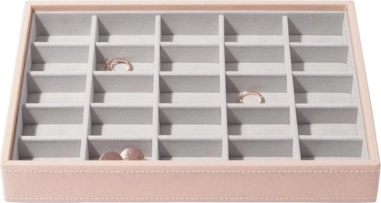Cassetto per gioielli in blush classico medio - Strato di finitura - Scatola di conservazione per accessori glamour