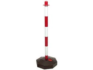 COLONNINA SEGNALETICA IN PLASTICA BIANCO/ROSSA- - cm.90h. - 10 pezzi QUALITY
