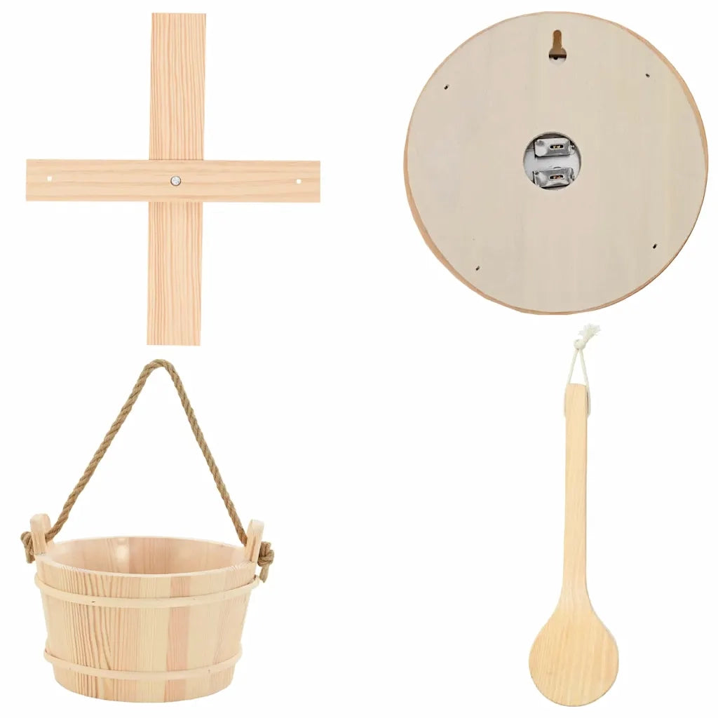 Set di Accessori per Sauna 4 pz Marrone CFW9195532