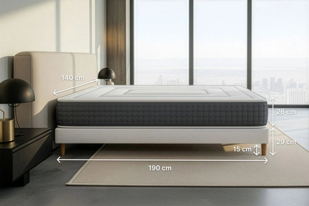 Set materasso e base 140x190 cm - Vingt-Six
