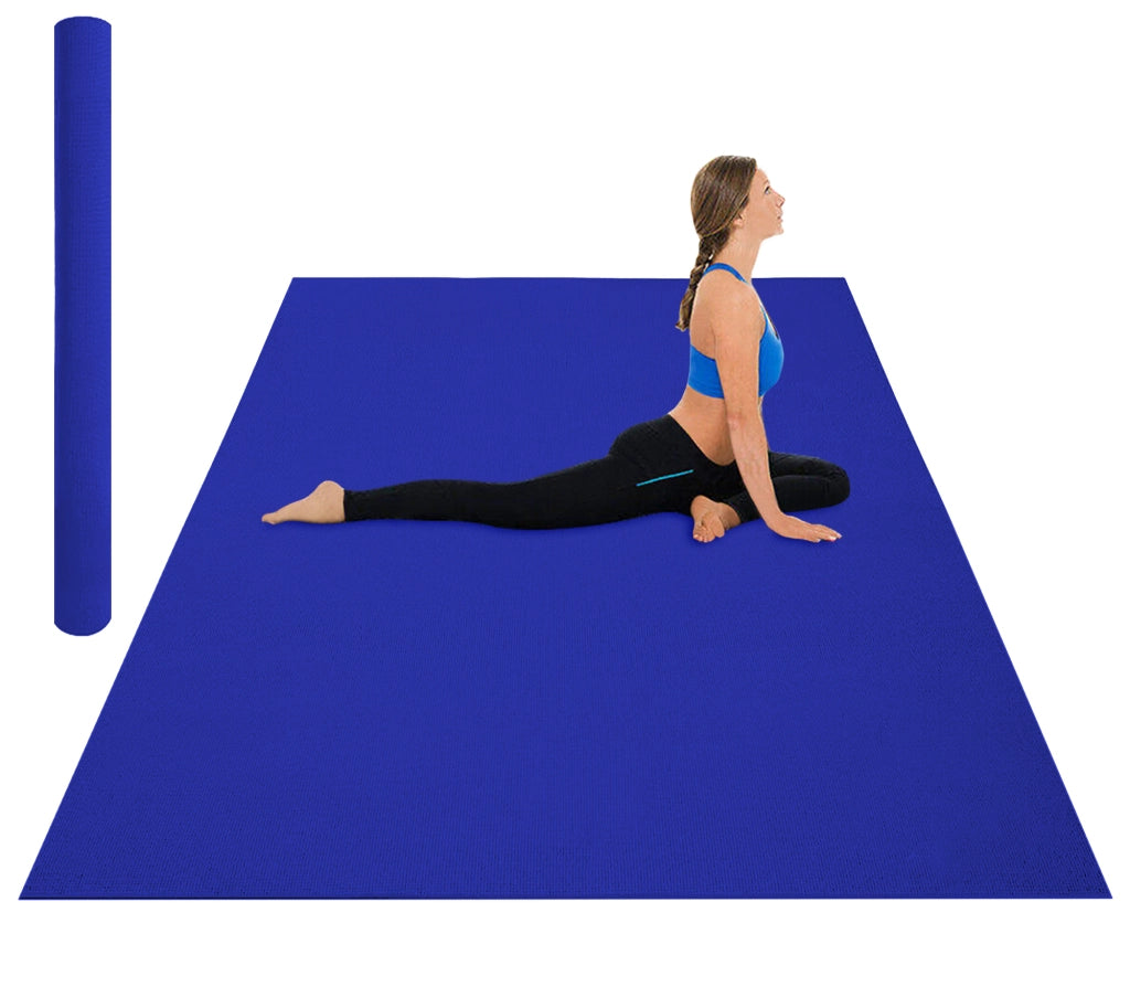Tappeto Per Esercizi Grande XXL 180 x 200 Cm Antiscivolo Resistente Tappetino Allenamento Casa Palestra Materassino Fitness Pilates Yoga In Pvc Arrotolabile Facile Trasporto  Blu