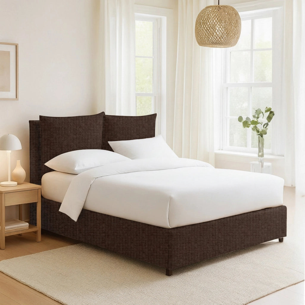 Penrith, Letto Singolo Sfoderabile Made in Italy, Marrone
