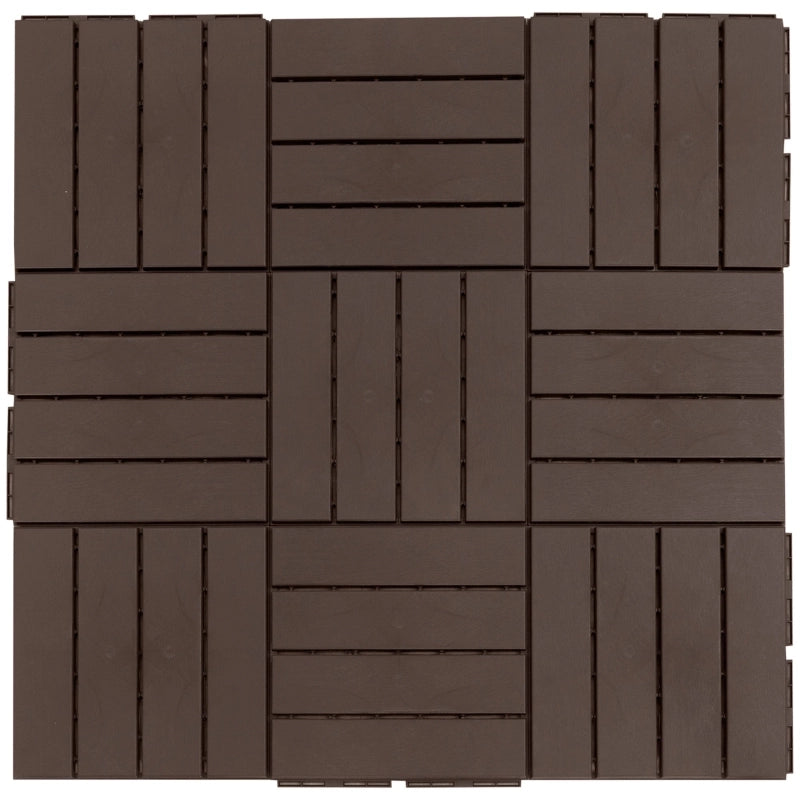 Piastrelle per terrazza 30 x 30 cm, 9 pezzi, 0,81 m2, piastrelle a incastro, piastrelle per balcone con sistema a clic, funzione drenante, piastrella