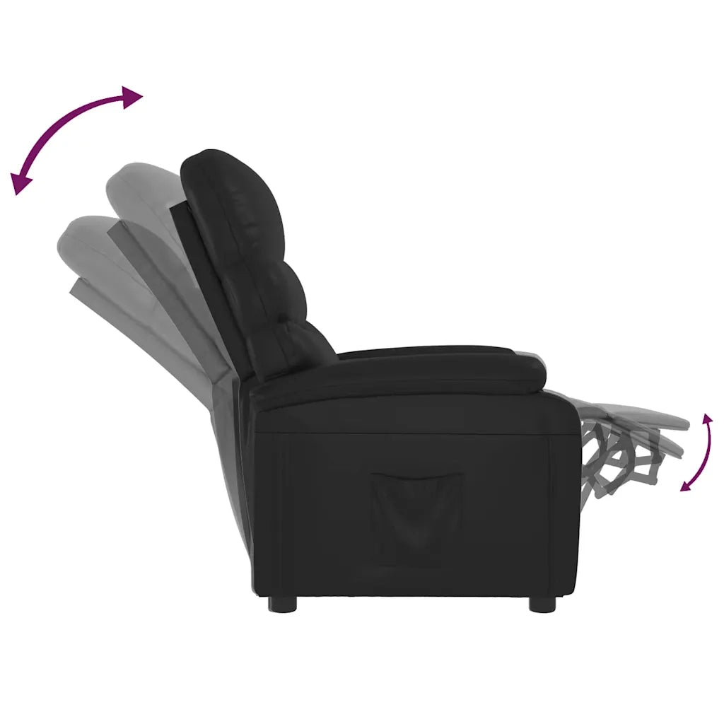Poltrona Reclinabile Nera in Similpelle 342686
