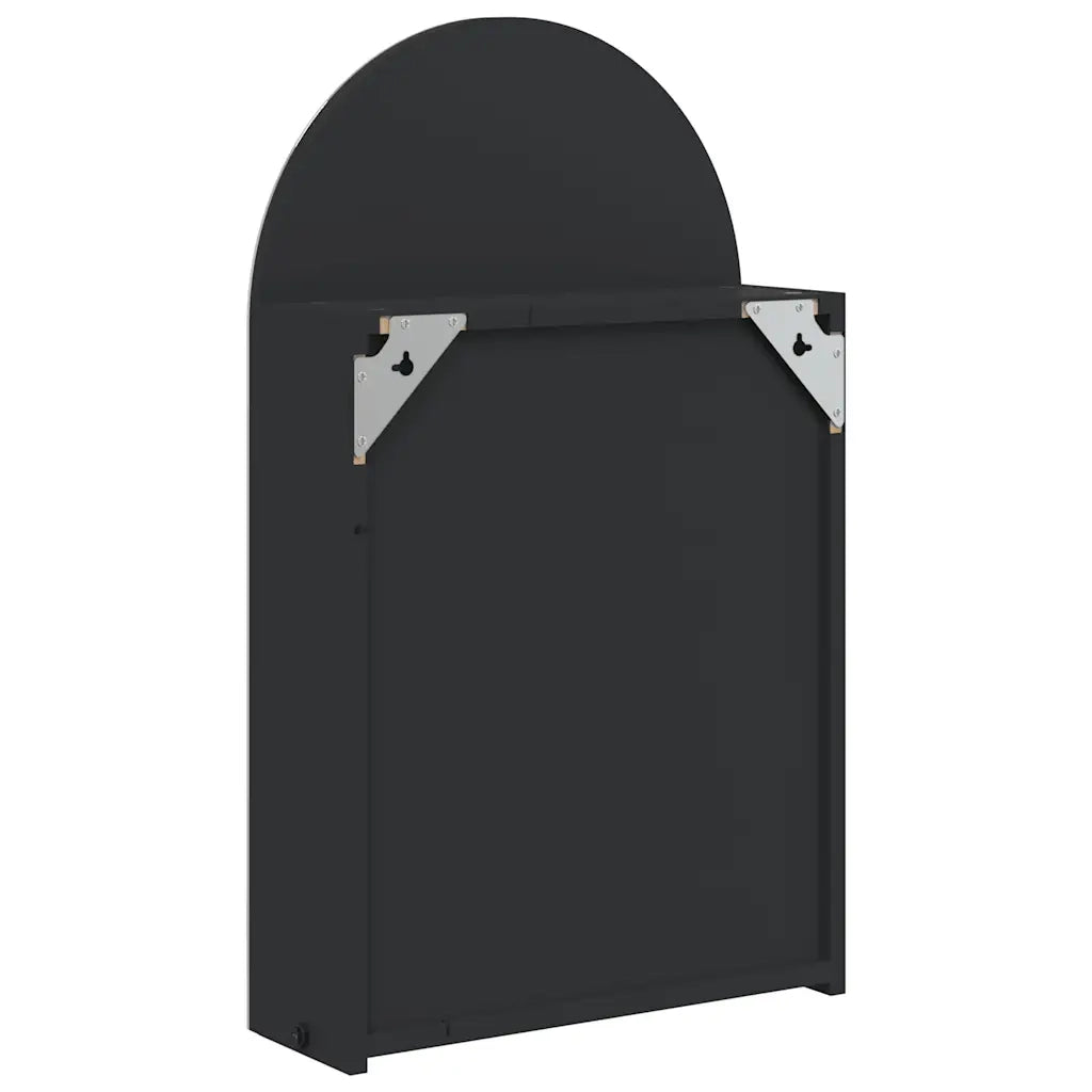 Armadietto Bagno | Armadio da bagno con Specchio e LED ad Arco Nero 42x13x70 cm